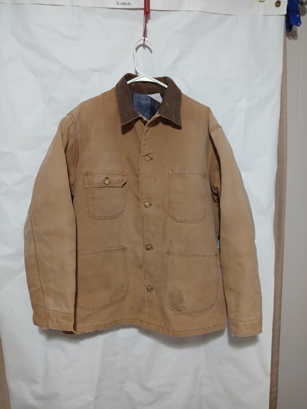 Carhartt 6Blct Blanket Lined Chore Jacket 1980's 9/1985 44T USA Union Made Duck